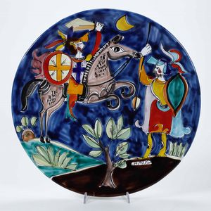 Dodici piatti<BR>Palermo, Manifattura La Musa, seconda met del XX secolo  - Asta Maioliche, Porcellane e Vetri - Associazione Nazionale - Case d'Asta italiane