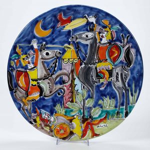 Dodici piatti<BR>Palermo, Manifattura La Musa, seconda met del XX secolo  - Asta Maioliche, Porcellane e Vetri - Associazione Nazionale - Case d'Asta italiane