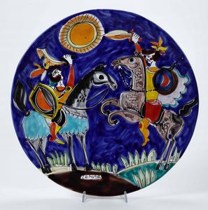 Dodici piatti<BR>Palermo, Manifattura La Musa, seconda met del XX secolo  - Asta Maioliche, Porcellane e Vetri - Associazione Nazionale - Case d'Asta italiane