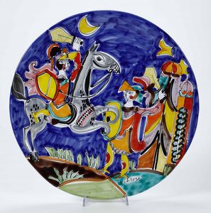 Dodici piatti<BR>Palermo, Manifattura La Musa, seconda met del XX secolo  - Asta Maioliche, Porcellane e Vetri - Associazione Nazionale - Case d'Asta italiane