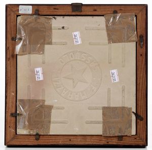 Mattonella raffigurante pastore<BR>Firma Galli, XX secolo  - Asta Maioliche, Porcellane e Vetri - Associazione Nazionale - Case d'Asta italiane