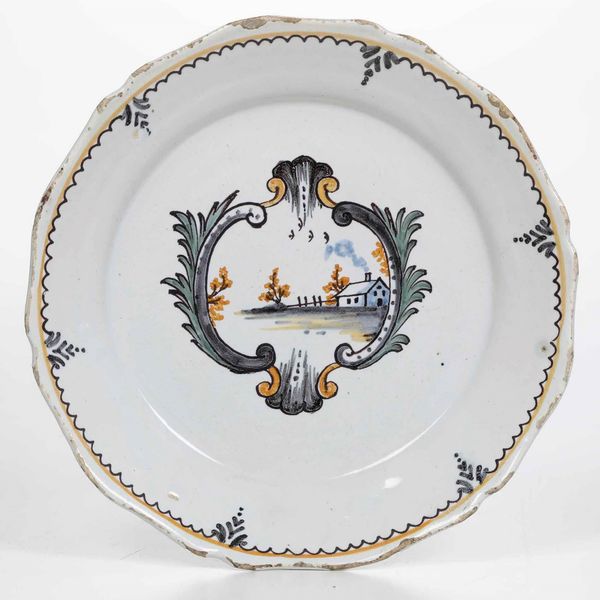 Piatto <BR>Francia, Manifattura di Nevers, fine del XVIII secolo  - Asta Bacili da barbiere, bacinelle e fioriere in maiolica francese da collezione - Associazione Nazionale - Case d'Asta italiane