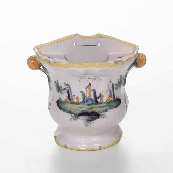 Fioriera da parete<BR>Francia, Provenza, Manifattura di Allemagne, seconda met del XVIII secolo  - Asta Bacili da barbiere, bacinelle e fioriere in maiolica francese da collezione - Associazione Nazionale - Case d'Asta italiane