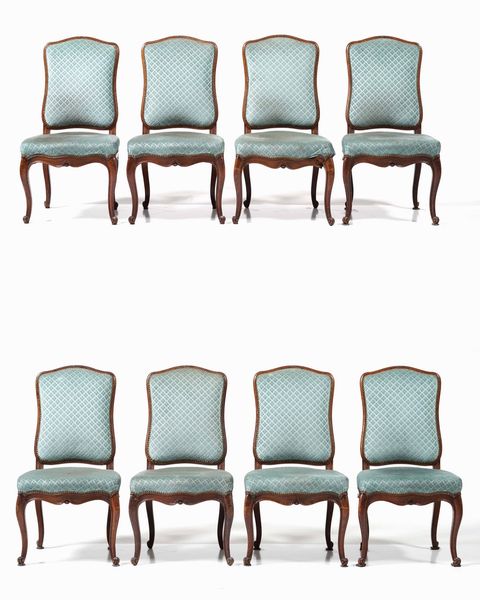 Otto sedie in rovere, Francia XIX secolo  - Asta Antiquariato Settembre - Associazione Nazionale - Case d'Asta italiane