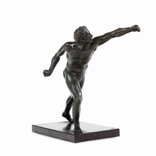 Lanciatore in bronzo, siglato HR  - Asta Antiquariato Settembre - Associazione Nazionale - Case d'Asta italiane