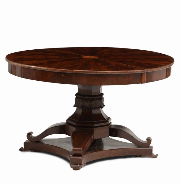 Tavolo da pranzo in mogano, unito a sei sedie �en suite�  - Asta Antiquariato Settembre - Associazione Nazionale - Case d'Asta italiane