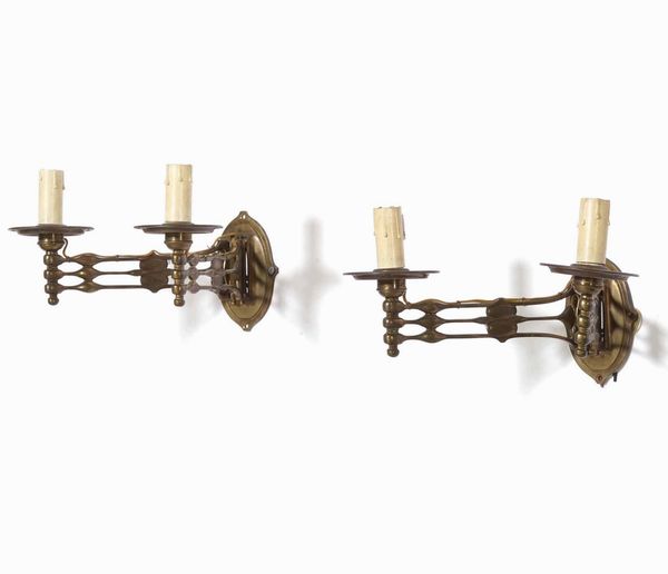 Coppia applique in metallo dorato  - Asta Antiquariato Settembre - Associazione Nazionale - Case d'Asta italiane