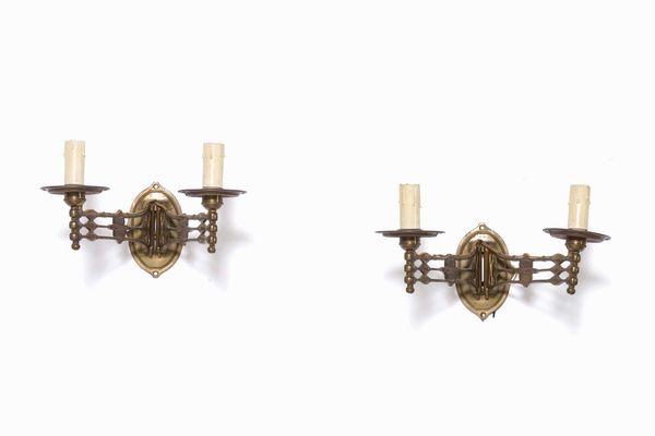 Coppia applique in metallo dorato  - Asta Antiquariato Settembre - Associazione Nazionale - Case d'Asta italiane