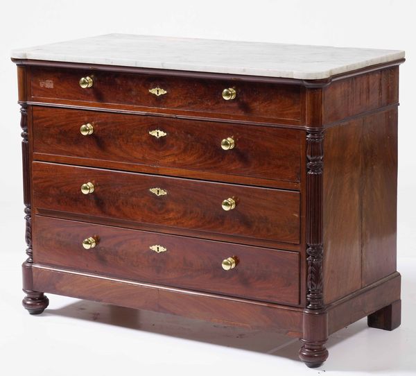 Com� lastronato in piuma di mogano, XIX secolo  - Asta Antiquariato Settembre - Associazione Nazionale - Case d'Asta italiane