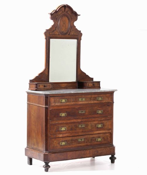 Com� Luigi Filippo con piano in marmo e alzata a specchio  - Asta Antiquariato Settembre - Associazione Nazionale - Case d'Asta italiane