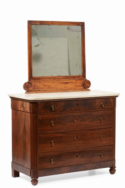 Com� Carlo X a quattro cassetti. XIX secolo  - Asta Antiquariato Settembre - Associazione Nazionale - Case d'Asta italiane