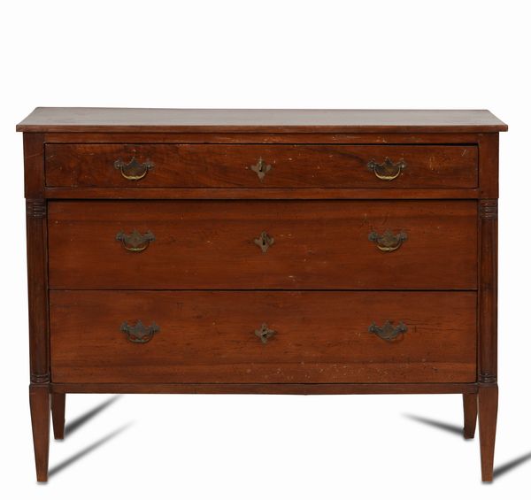 Com� lastronato a 3 cassetti, XIX secolo  - Asta Antiquariato Settembre - Associazione Nazionale - Case d'Asta italiane
