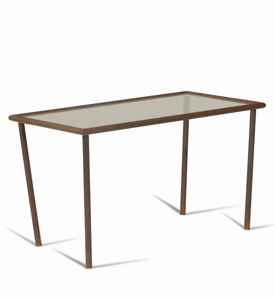 Tavolino in metallo con piano in vetro  - Asta Antiquariato Settembre - Associazione Nazionale - Case d'Asta italiane