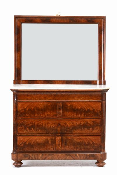 Com� Carlo X lastronato in radica con specchiera, XIX secolo  - Asta Antiquariato Settembre - Associazione Nazionale - Case d'Asta italiane