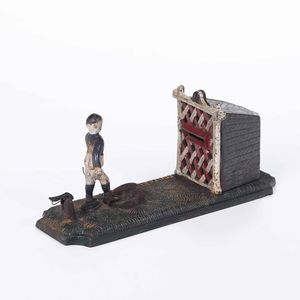 Salvadanaio in ghisa Football bank. Inghilterra 1895 by John Harper & C. Ltd  - Asta Antiquariato Settembre - Associazione Nazionale - Case d'Asta italiane