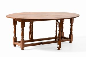 Tavolo a bandelle in rovere. XIX secolo  - Asta Antiquariato Settembre - Associazione Nazionale - Case d'Asta italiane