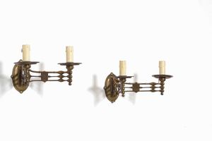 Coppia applique in metallo dorato  - Asta Antiquariato Settembre - Associazione Nazionale - Case d'Asta italiane