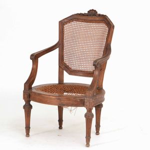 Poltrona Luigi XVI con schienale a scudo  - Asta Antiquariato Settembre - Associazione Nazionale - Case d'Asta italiane