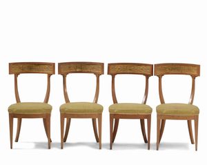 Quattro sedie Direttorio in ciliegio, Toscana, XIX secolo.  - Asta Antiquariato Settembre - Associazione Nazionale - Case d'Asta italiane