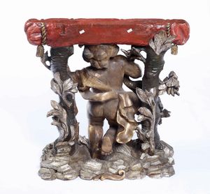 Consolina in legno intagliato, dipinto e dorato, XVIII-XIX secolo  - Asta Antiquariato Settembre - Associazione Nazionale - Case d'Asta italiane