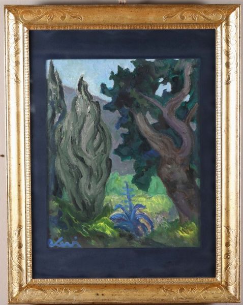 LEVI CARLO : Cipressi, carrubi e agave blu, 1974  - Asta Arte Moderna e Contemporanea - Associazione Nazionale - Case d'Asta italiane