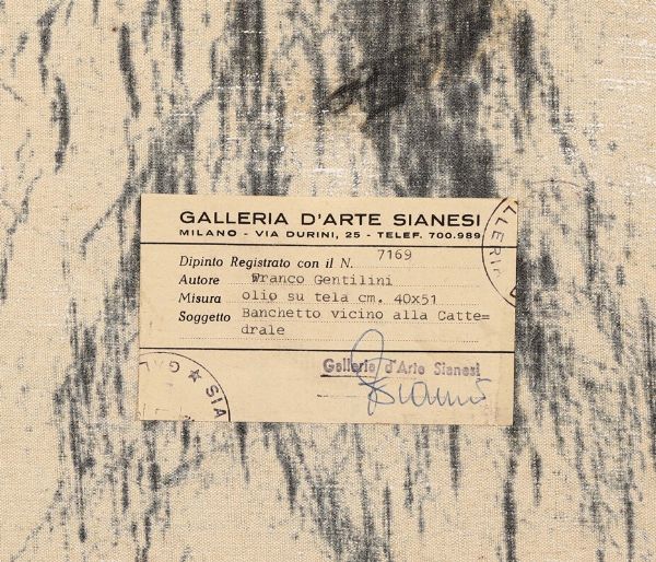 GENTILINI FRANCO : Banchetto vicino alla cattedrale, 1965  - Asta Arte Moderna e Contemporanea - Associazione Nazionale - Case d'Asta italiane