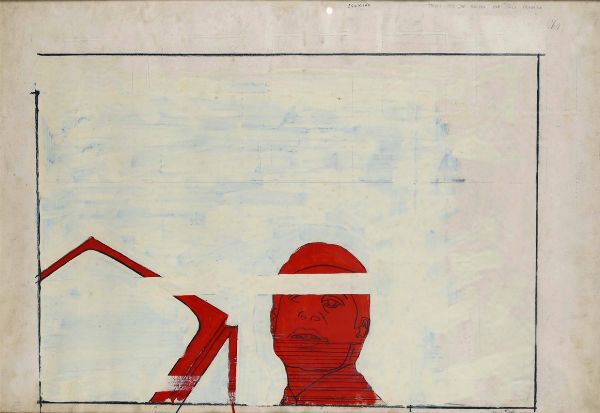 Tacchi Cesare : Studio per un quadro con titolo ironico, 1964  - Asta Arte Moderna e Contemporanea - Associazione Nazionale - Case d'Asta italiane
