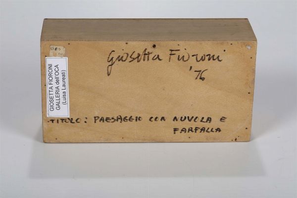Fioroni Giosetta : Paesaggio con nuvola e farfalla, 1976  - Asta Arte Moderna e Contemporanea - Associazione Nazionale - Case d'Asta italiane