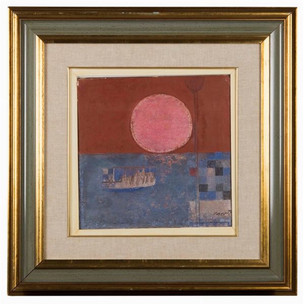 Saetti Bruno : Paesaggio con il sole, 1972  - Asta Arte Moderna e Contemporanea - Associazione Nazionale - Case d'Asta italiane