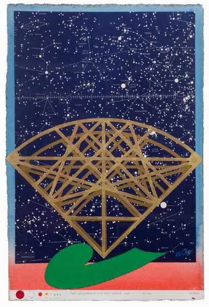 DEL PEZZO LUCIO : Tycho paraphrasis & D. W. Teske celestial map, 1983  - Asta Arte Moderna e Contemporanea - Associazione Nazionale - Case d'Asta italiane