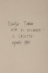 TADINI EMILIO : Vita di Voltaire, 1967  - Asta Arte Moderna e Contemporanea - Associazione Nazionale - Case d'Asta italiane