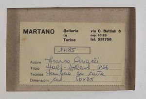 ANGELI FRANCO : Half dollars, 1966  - Asta Arte Moderna e Contemporanea - Associazione Nazionale - Case d'Asta italiane