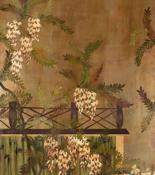 Tre pannelli in legno laccato e dorato raffiguranti vedute di giardini fioriti, Giappone, periodo Meiji (1868-1912)  - Asta Arte Orientale   - Associazione Nazionale - Case d'Asta italiane