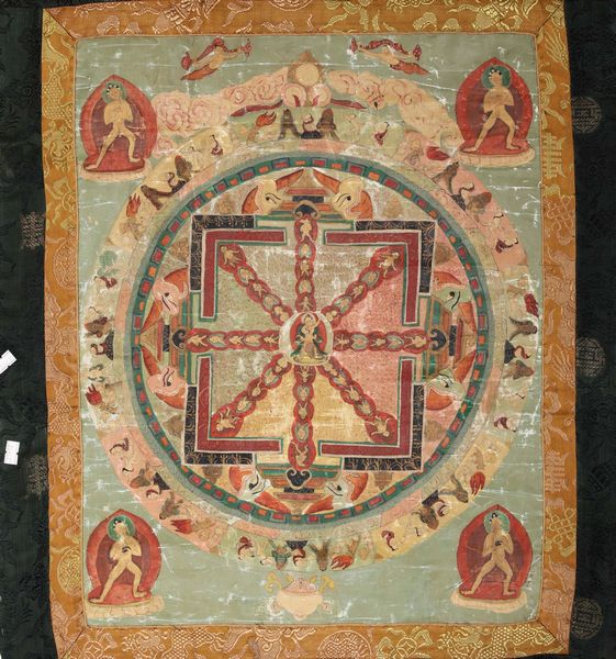 Thangka su seta raffigurante Mandala centrale e altre divinit�, Tibet, XIX secolo  - Asta Arte Orientale   - Associazione Nazionale - Case d'Asta italiane