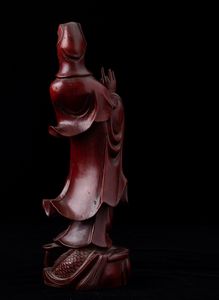 Figura in legno raffigurante Guanyin, Cina, XX secolo  - Asta Arte Orientale   - Associazione Nazionale - Case d'Asta italiane