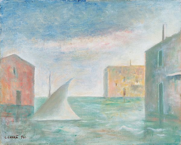 Carlo Carrà : Vela a Venezia  - Asta Arte Moderna e Contemporanea - Associazione Nazionale - Case d'Asta italiane