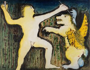 ENRICO BAJ - Engkill et le dragon