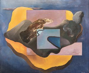 Luigi  Colombo Fillia - Donna, cielo, paesaggio