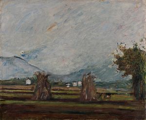 Arturo Tosi - Paesaggio con pagliai