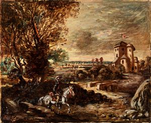 Giorgio de Chirico - Cavaliere verso il Castello