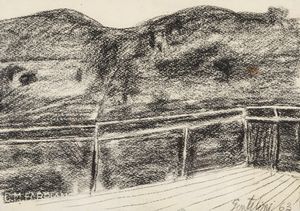 Franco  Gentilini - Paesaggio sulla Cassia