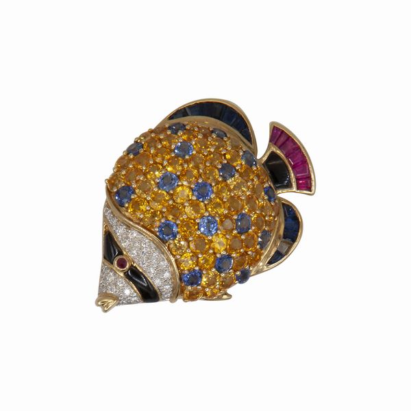 Spilla a forma di pesce  - Asta Gioielli, Orologi e Argenti - Associazione Nazionale - Case d'Asta italiane