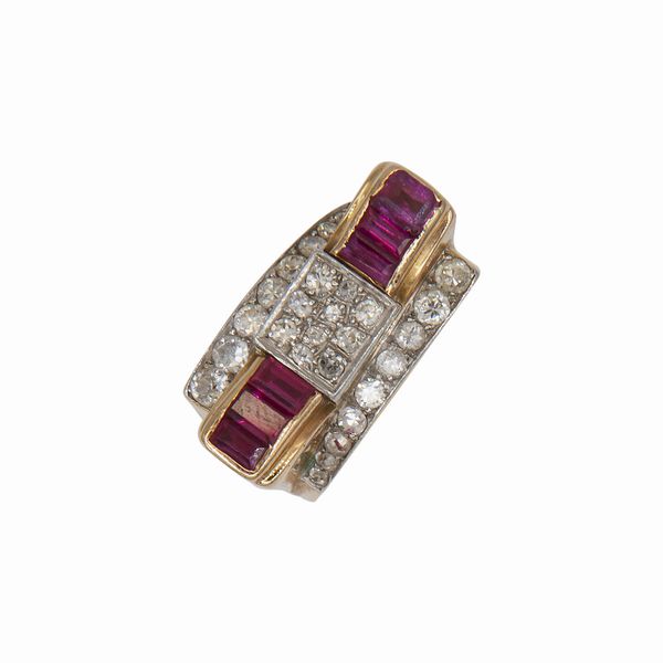 Anello con pietra rossa  - Asta Gioielli, Orologi e Argenti - Associazione Nazionale - Case d'Asta italiane