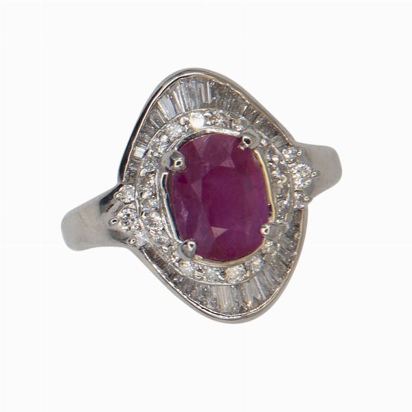 Anello con rubino  - Asta Gioielli, Orologi e Argenti - Associazione Nazionale - Case d'Asta italiane