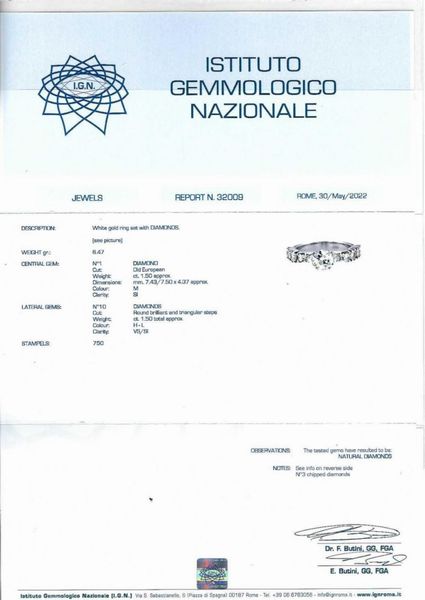 Anello con diamante  - Asta Gioielli, Orologi e Argenti - Associazione Nazionale - Case d'Asta italiane