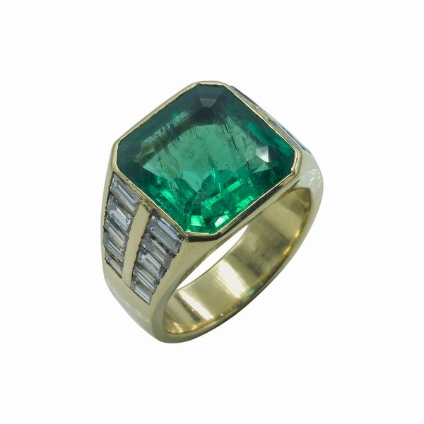 Anello smeraldo  - Asta Gioielli, Orologi e Argenti - Associazione Nazionale - Case d'Asta italiane