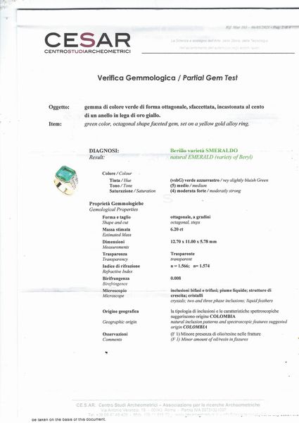 Anello smeraldo  - Asta Gioielli, Orologi e Argenti - Associazione Nazionale - Case d'Asta italiane