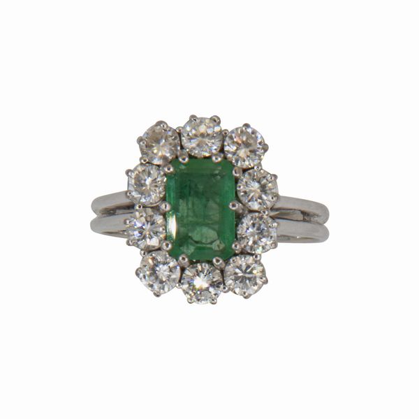 Anello smeraldo  - Asta Gioielli, Orologi e Argenti - Associazione Nazionale - Case d'Asta italiane