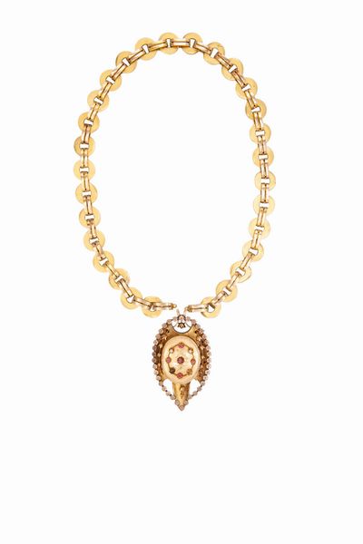 Inizio XX Secolo, Collana con medaglione  - Asta Gioielli, Orologi e Argenti - Associazione Nazionale - Case d'Asta italiane