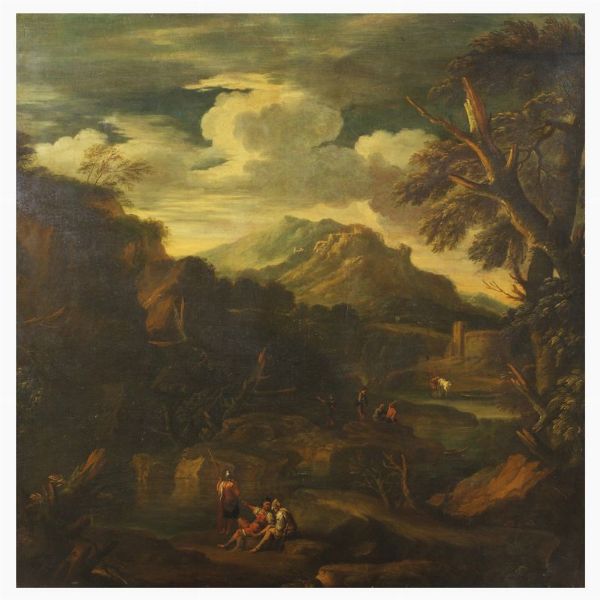 Cerchia di Pieter Mulier detto il Tempesta, sec. XVII  - Asta ARCADE | Dipinti dal XV al XVIII secolo - Associazione Nazionale - Case d'Asta italiane